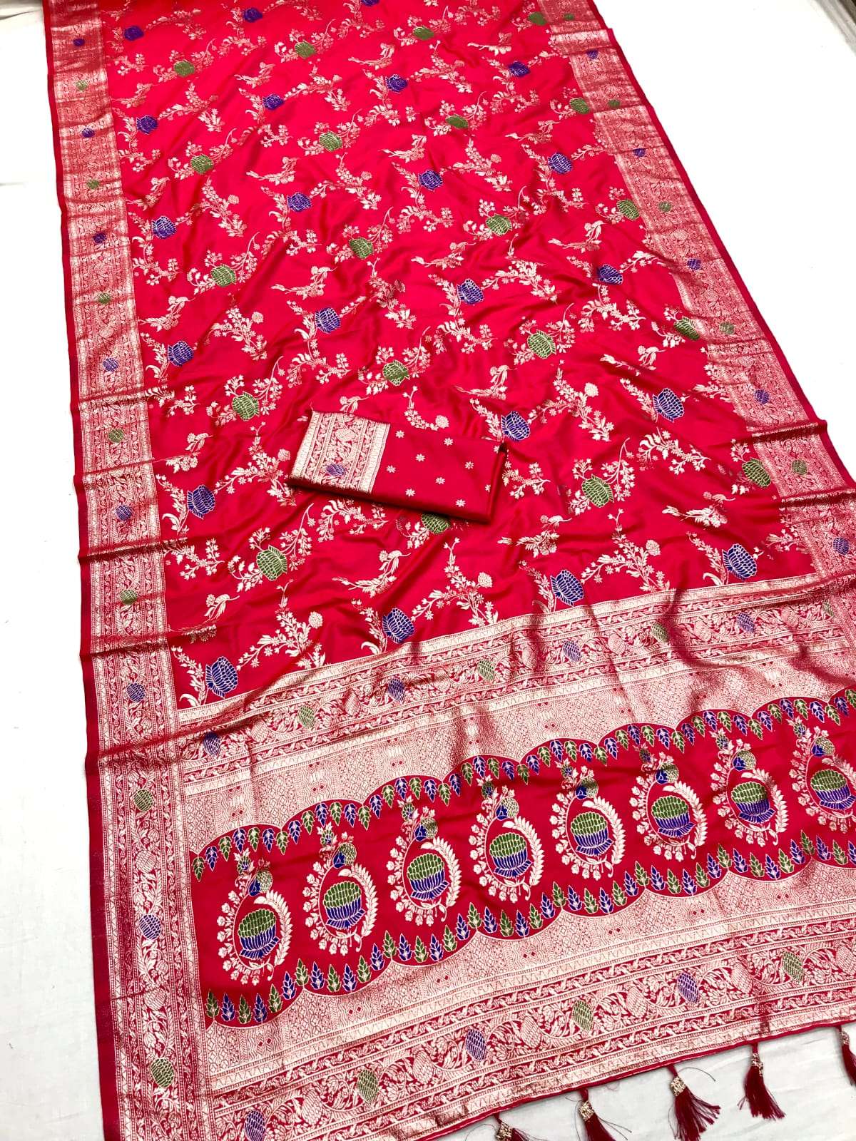 Festive Collection raksha soft Banarasi silk saree with zari...