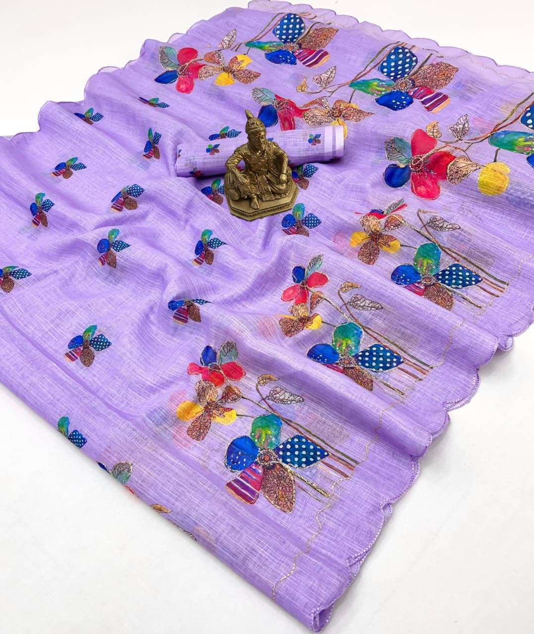  FLORA AARI WORK PILAN AND PURE LINEN FABRIC REGULAR WEAR SA...