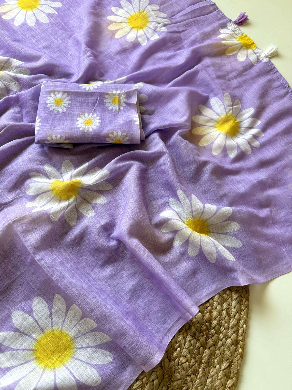 flower New Design Launch Linen fabric with beautiful floral ...