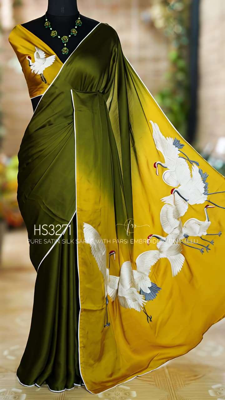 FLYING SWAN HEAVY CREPE SILK FABRIC REGULAR WEAR SAREE WHOLE...