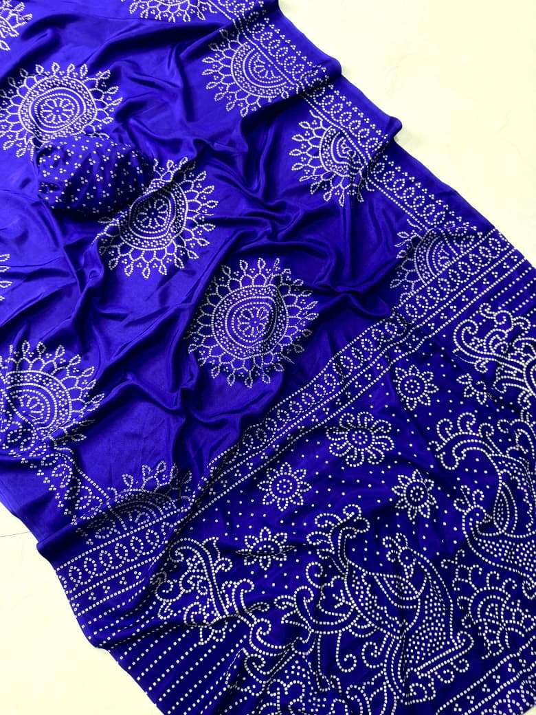 four first new ajrakh super Gajji Creap Silk fabric  draping...