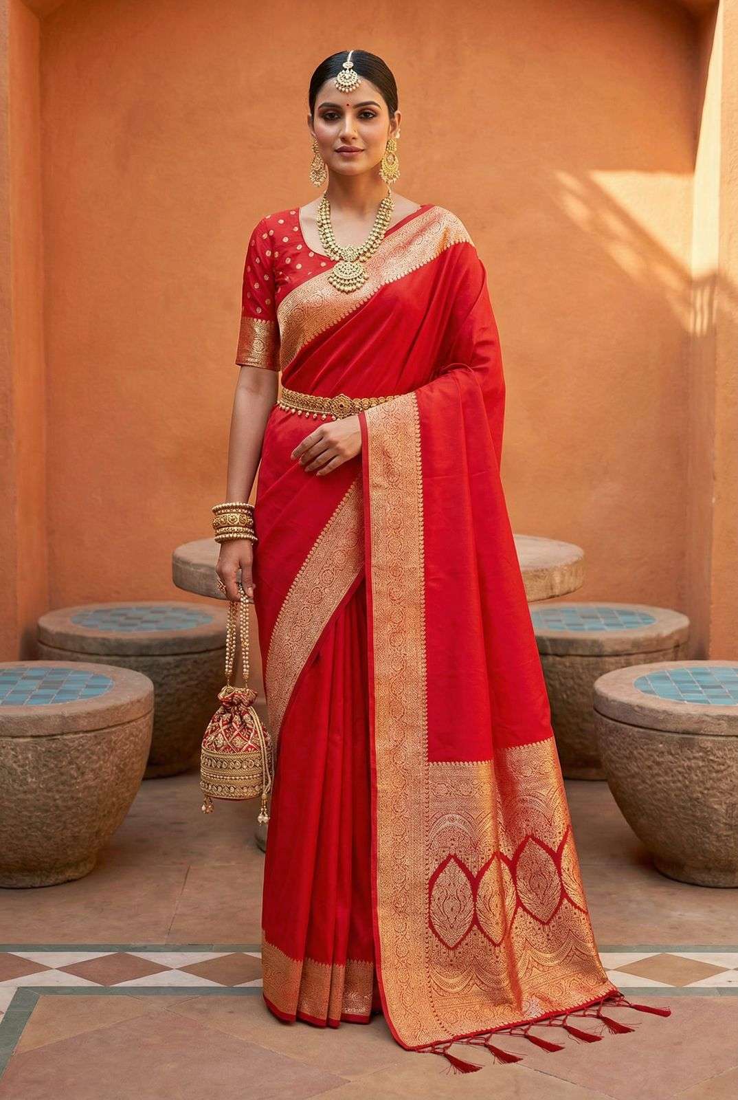 Gala 1 Soft and Premium Banarasi silk fabric having natural ...