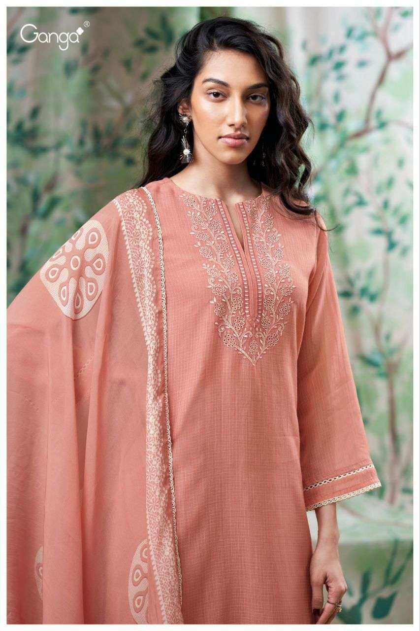 GANGA DIYANA 3653 KOTA SOLID COLOR WITH EMBROIDERY SALWAR SU...