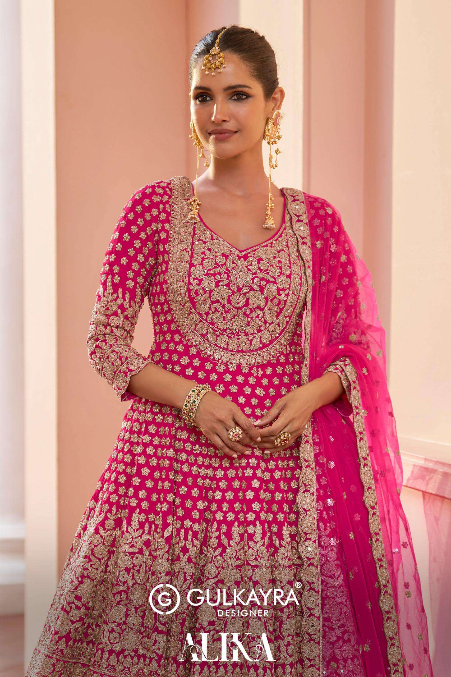 GILKAYRA DESIGNER ALIKA GEORGETTE FABRIC HEAVY WORK RUND KUR...