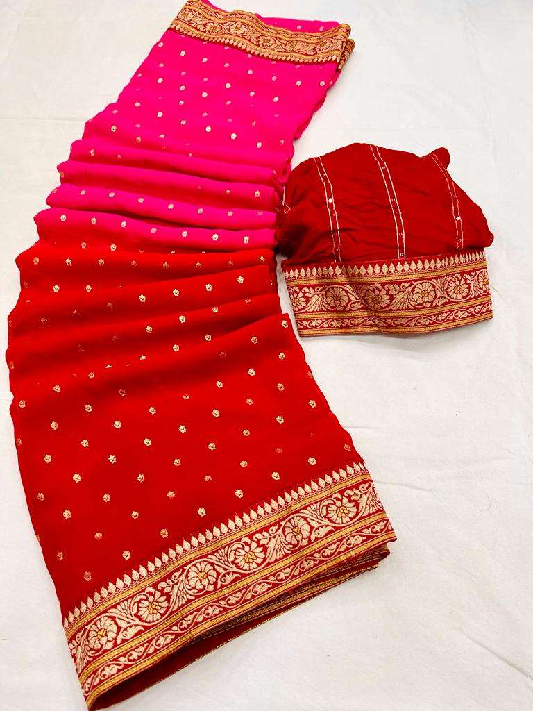 GINGER PURE AND PLIAN & ELEGANCE GEORGETTE FABRIC REGULAR WE...
