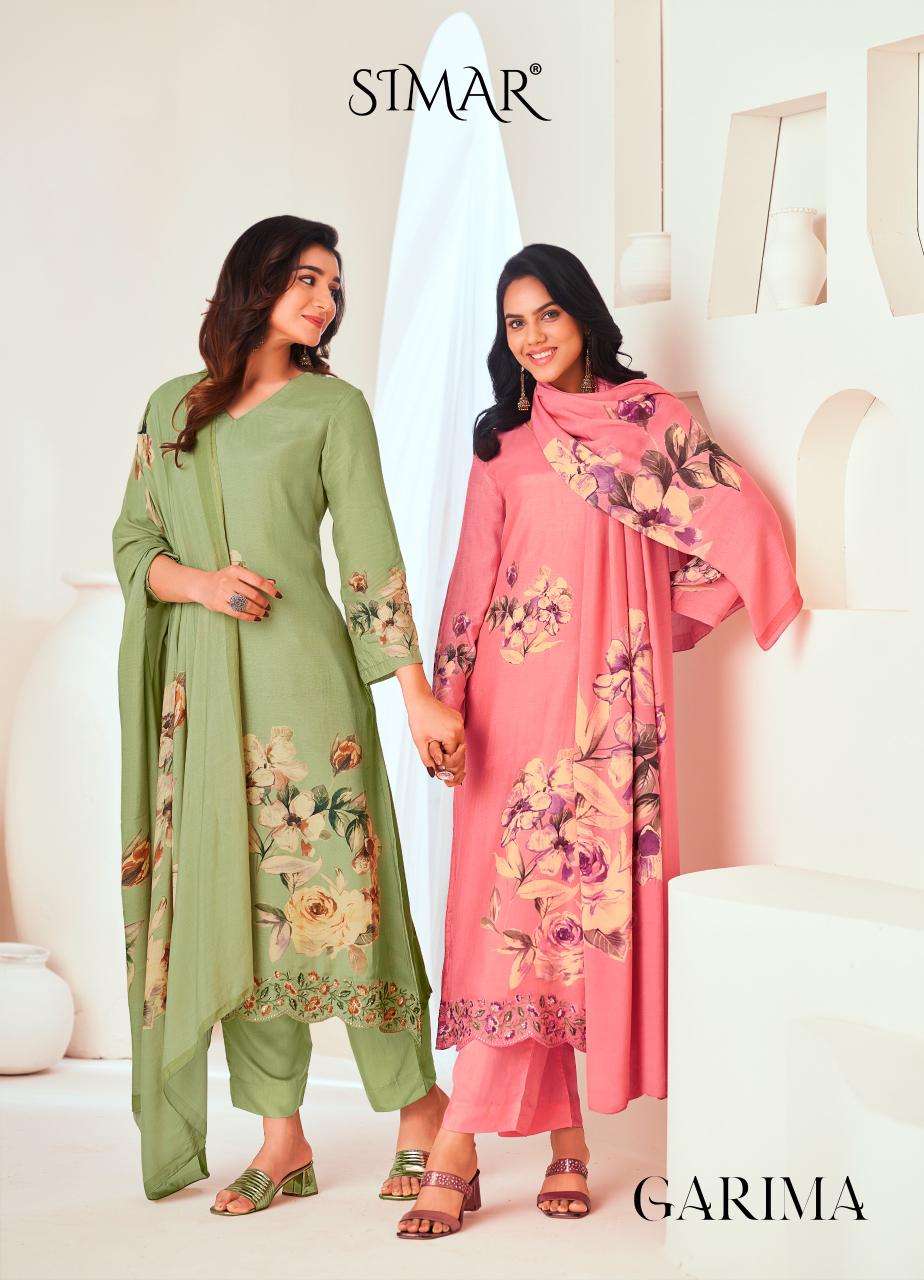 GLOSSY GARIMA MUSLIN FABRIC FLOWER PATTERN SALWAR KAMEEZ SET...