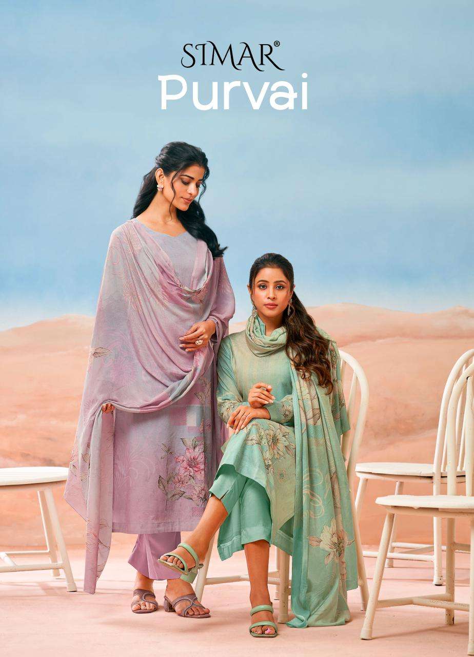 GLOSSY PURVAI 9090 COLOURS SUMMER BASE COTTON SUIT FANCY CAT...