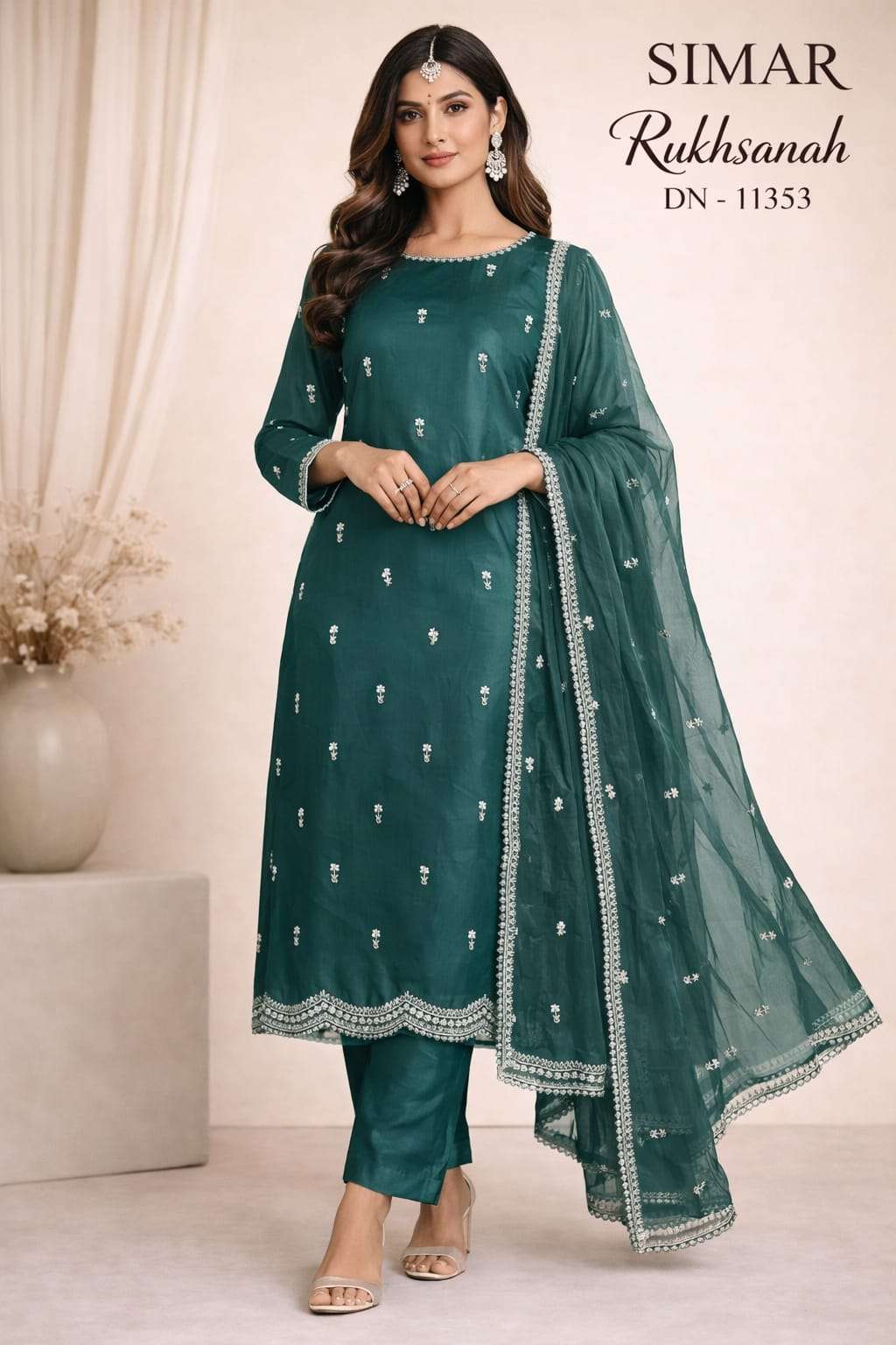 GLOSSY RUKHSANAH 11353 VIRAL TRADITIONAL WEAR JIMMY CHOO DES...