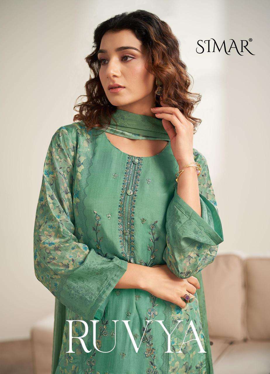 GLOSSY RUVYA 8204 COLOURS COTTON FABRIC SUIT FOR WOMEN RESEL...