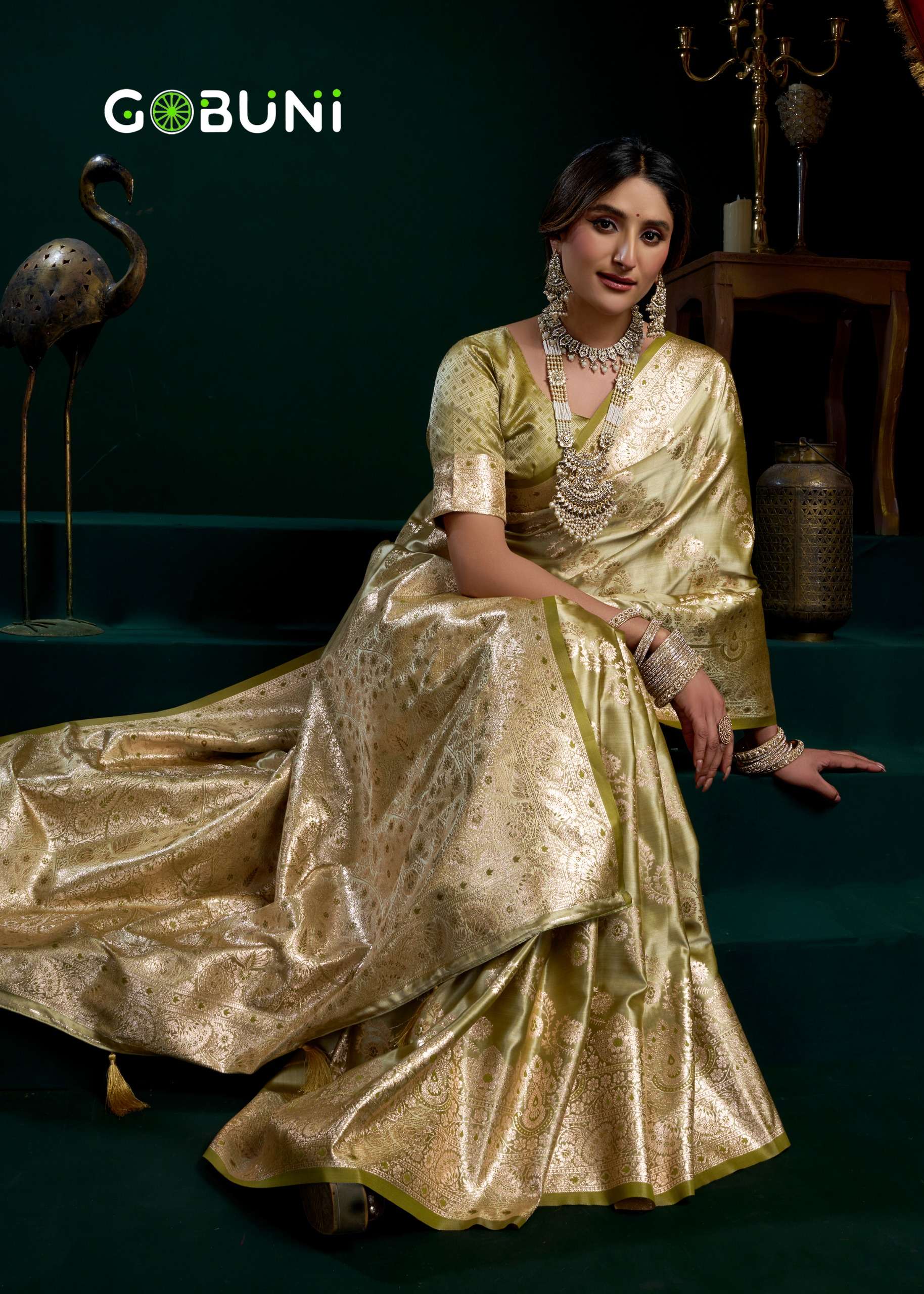  Gobuni Shreemati 3301  To  3304 Premium Satin Silk with fan...