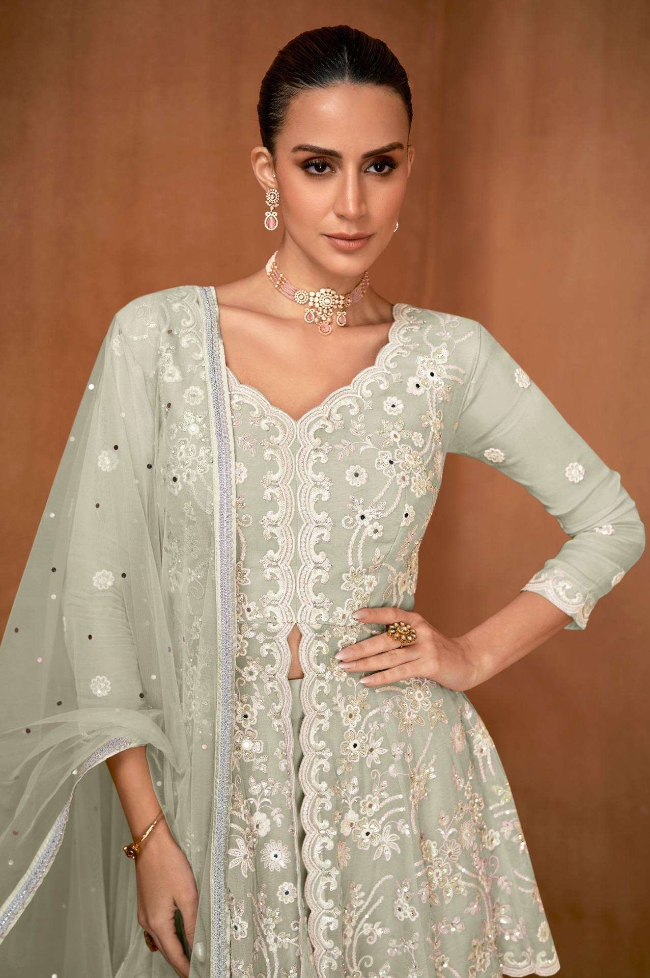 GULKAYRA SIYONA REAL GEORGETTE HEAVY WORK SHARARA SUIT AT ST...