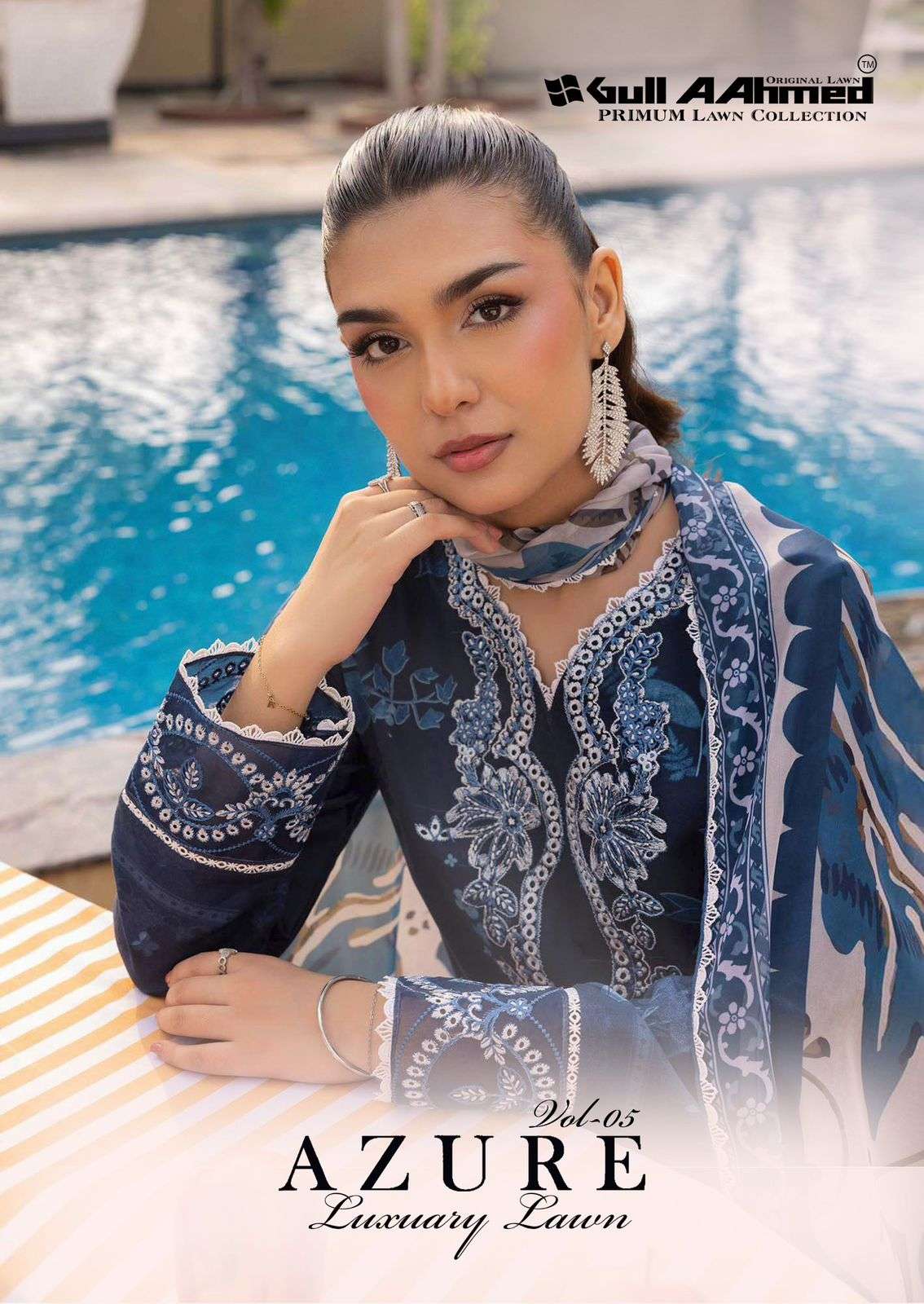 GULL AAHMED AZURE  VOL 5 LAWN COLLECTION CAMBRIDE SUIT MAL M...