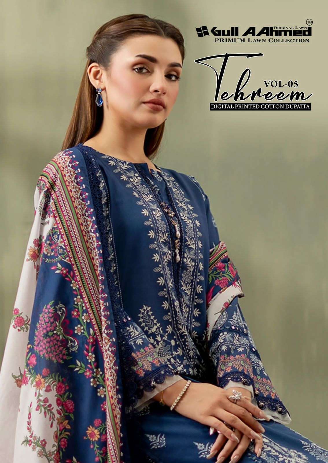 GULL AHMED TAHREEM VOL 5 FANCY COTTON SUIT MATERIAL SET WHOL...