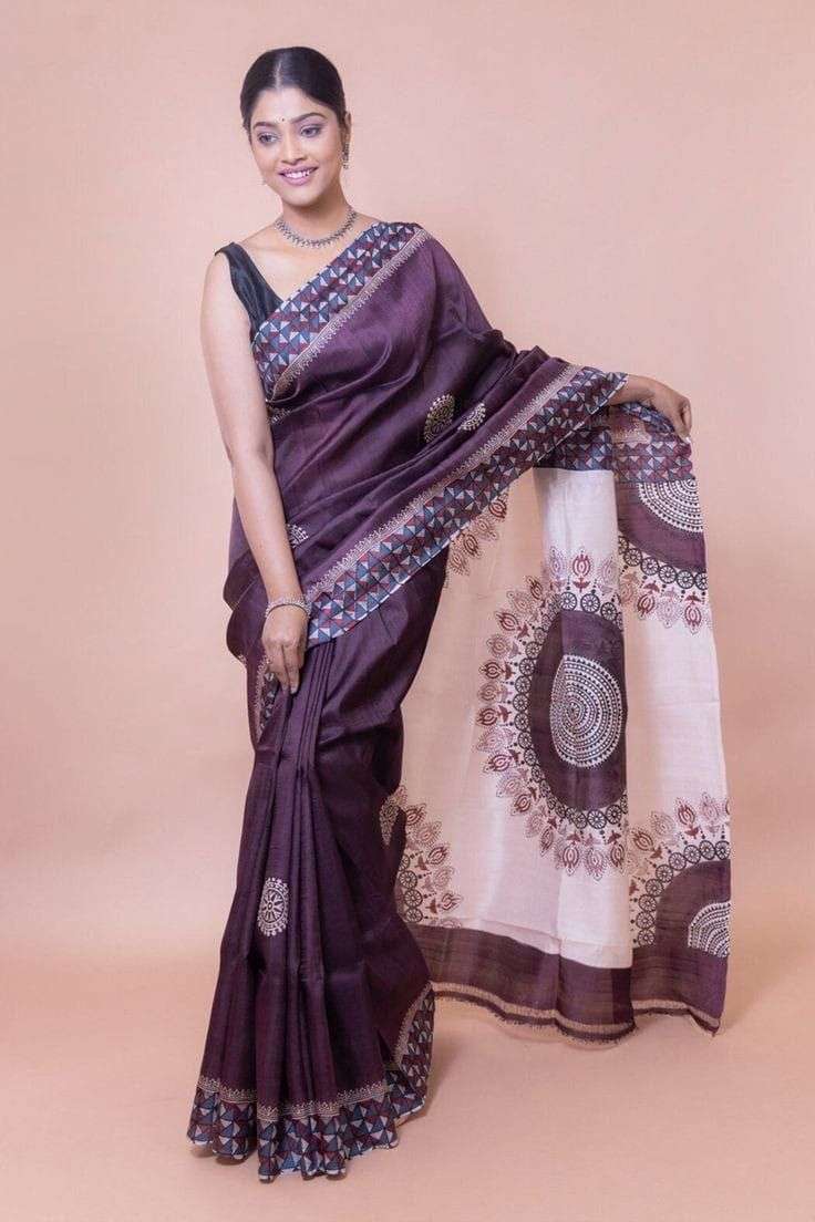 Heavy Chanderi cotton Fabric Digital Print regular wear sare...