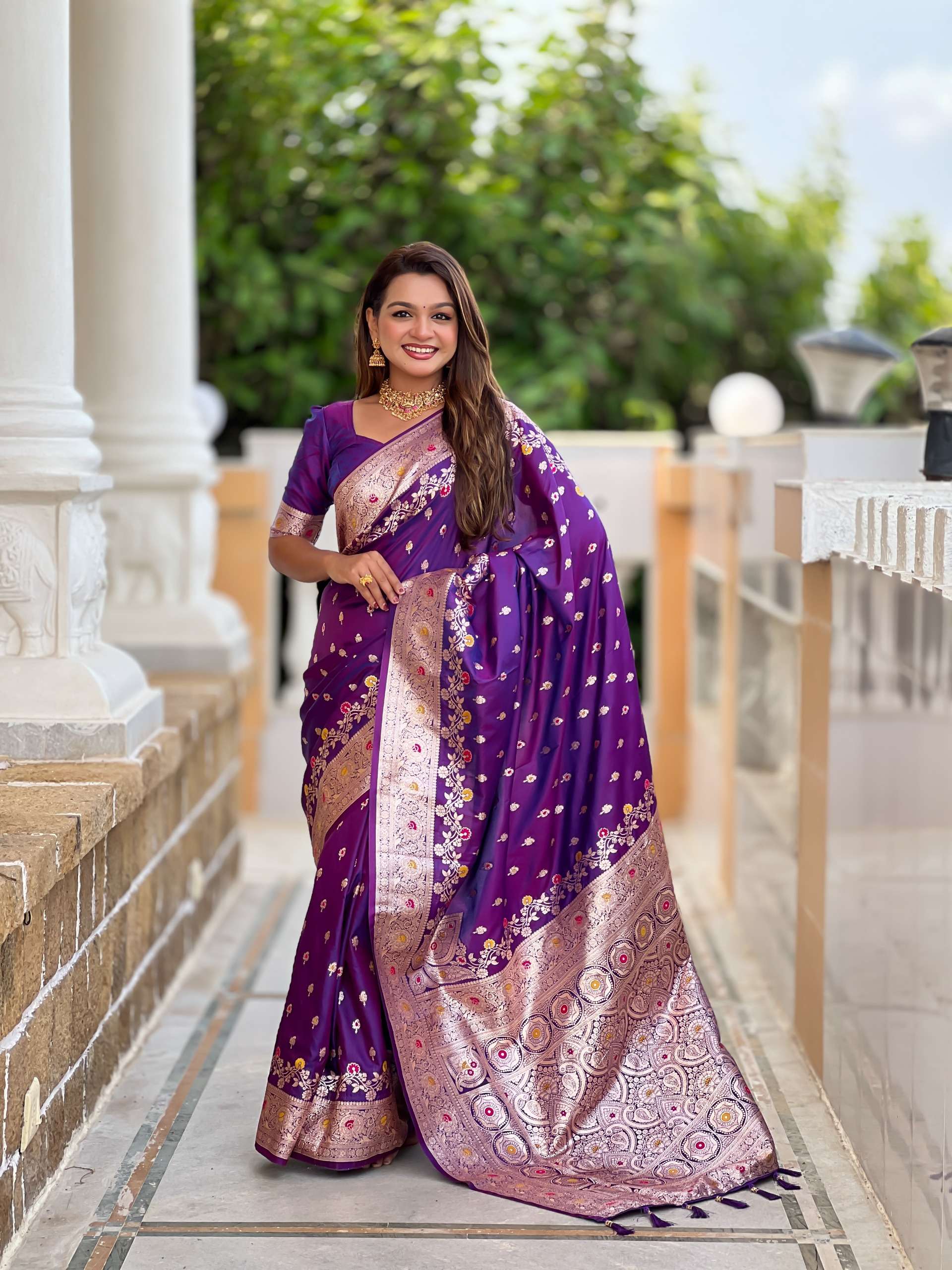 Hit Banarasi Collection Soft Banarasi silk fabric with beaut...
