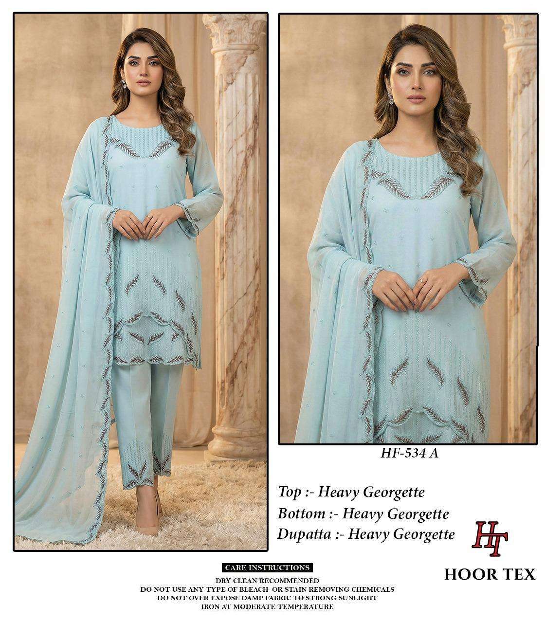 HOOR TEX VOL 534 GEORGETTE WITH ZARKAN WORK 3 PIECE SUIT REA...