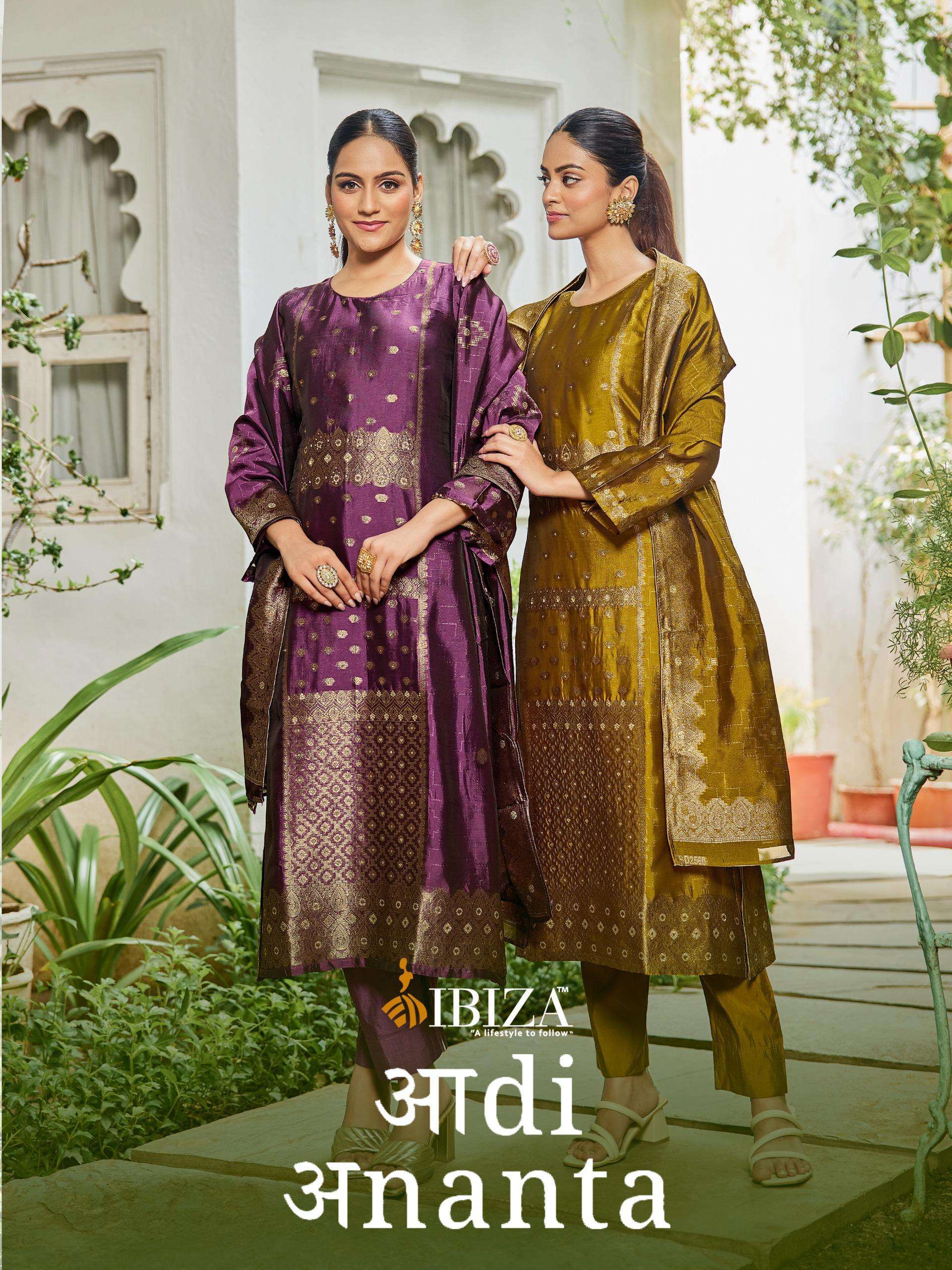 IBIZA AADI ANANT BANGLORY SILK JACQUARD LADIES SUIT TRADITIO...