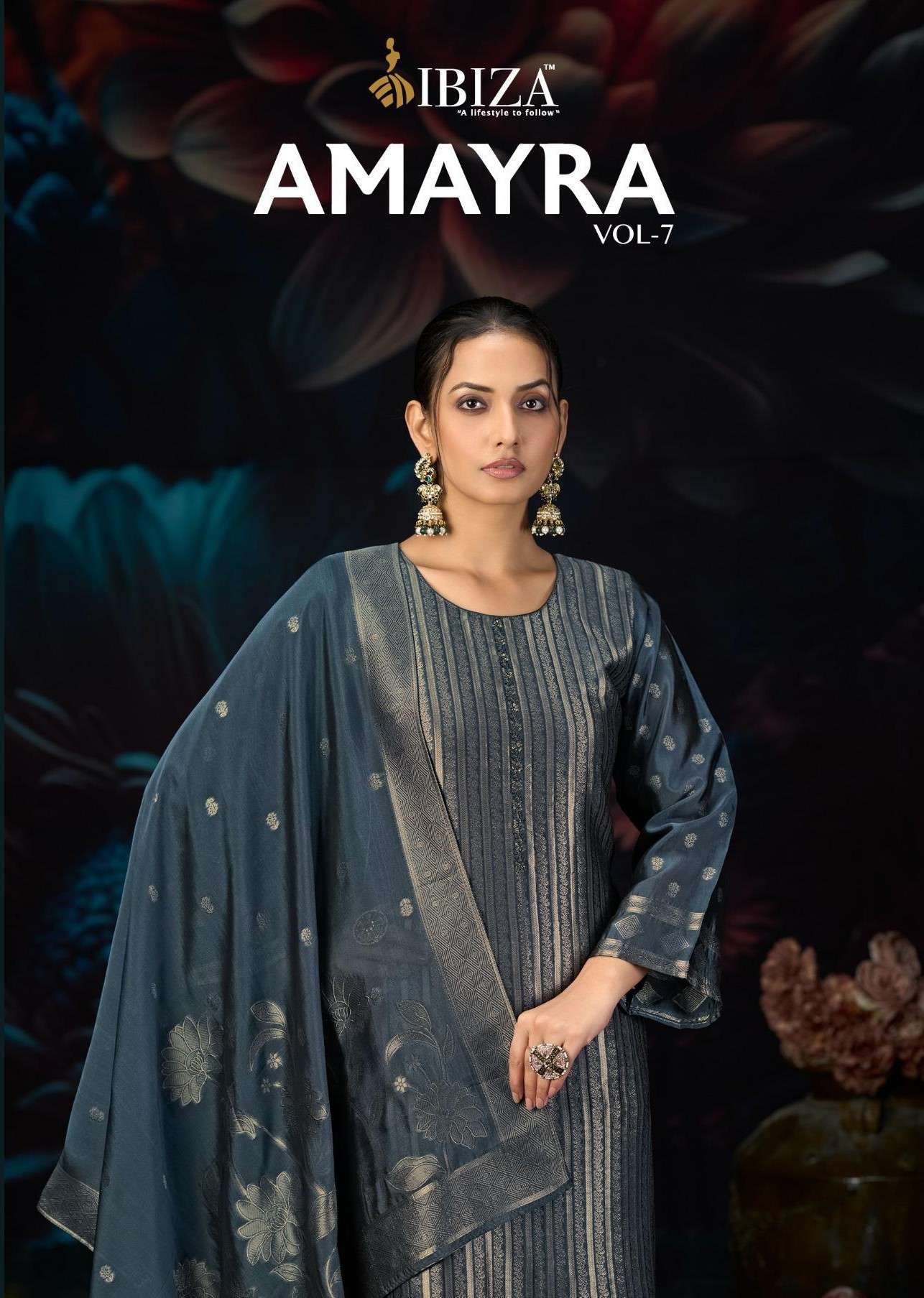 IBIZA AMAYRA VOL VOL 7 BANGLORY SILK JACQUARD PRINT FOR SALW...