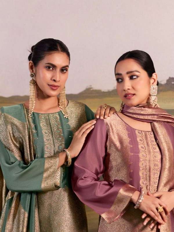 IBIZA SAFARI PURE BANGLORY SILK JACQUARD PATTERN SALWAR KAME...