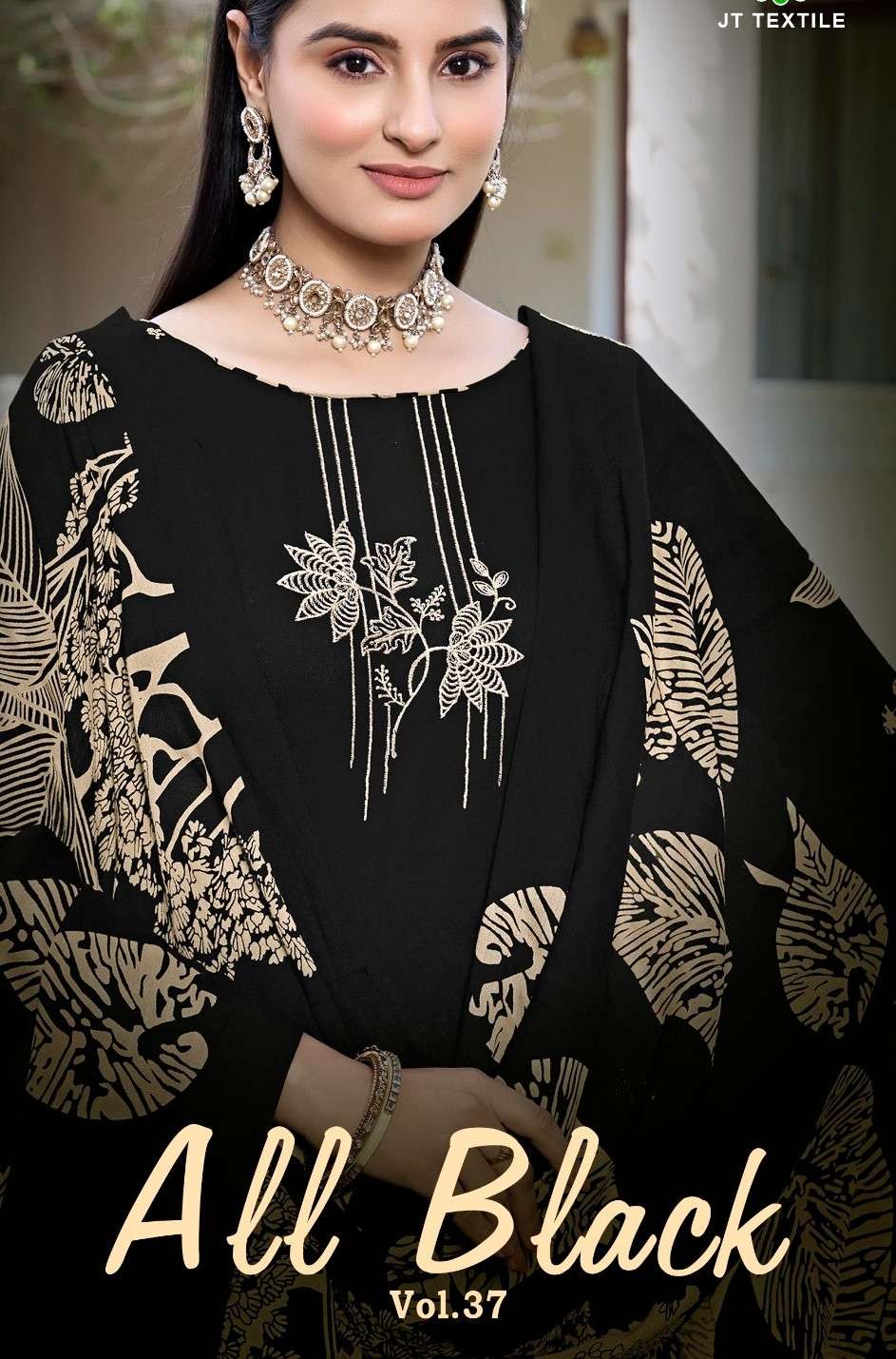 JAMATMAL ALL BLACK VOL 37 RAYON WITH SEQUENCE SALWAR SUIT RE...