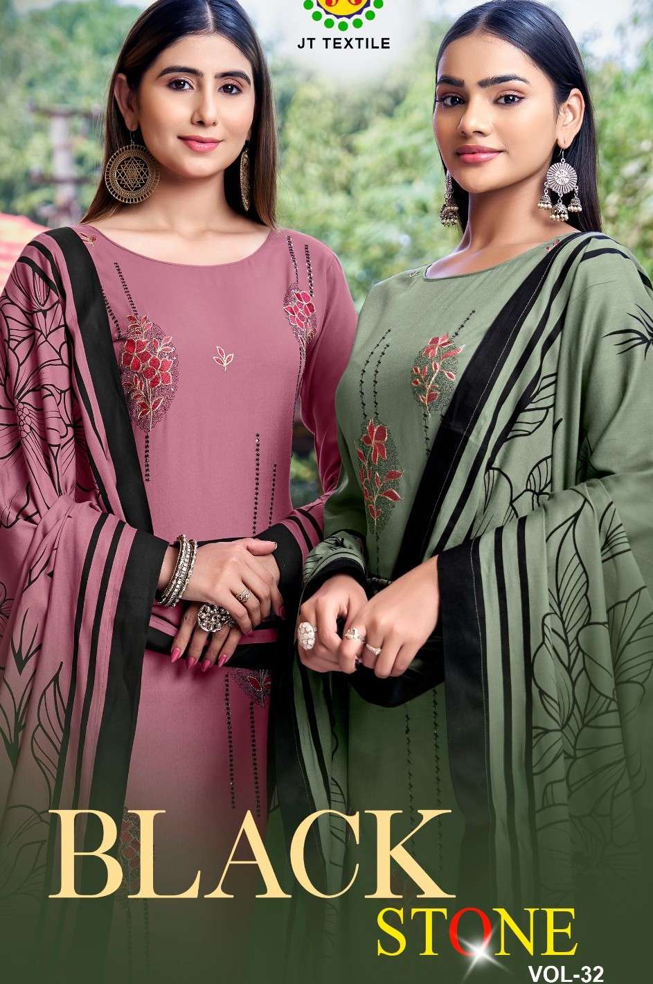 JAMATMAL BLACK STONE VOL 32 SUMMER CLOTH RAYON FLOWER PRINT ...