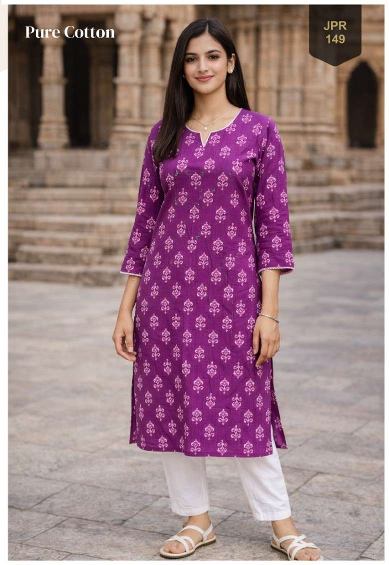 JPR 146 ALISA JUST YOUR STYLE LONG DESI COTTON KURTI COLLECT...