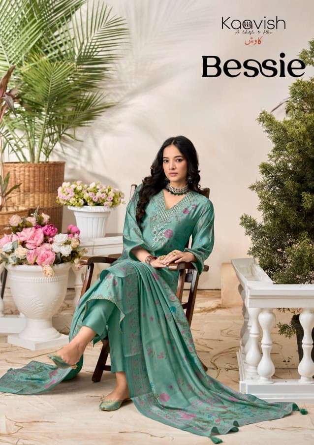 KAAVISH BESSIE MODAL SILK DIGITAL FOIL PRINT GOTTA LACE SUIT...