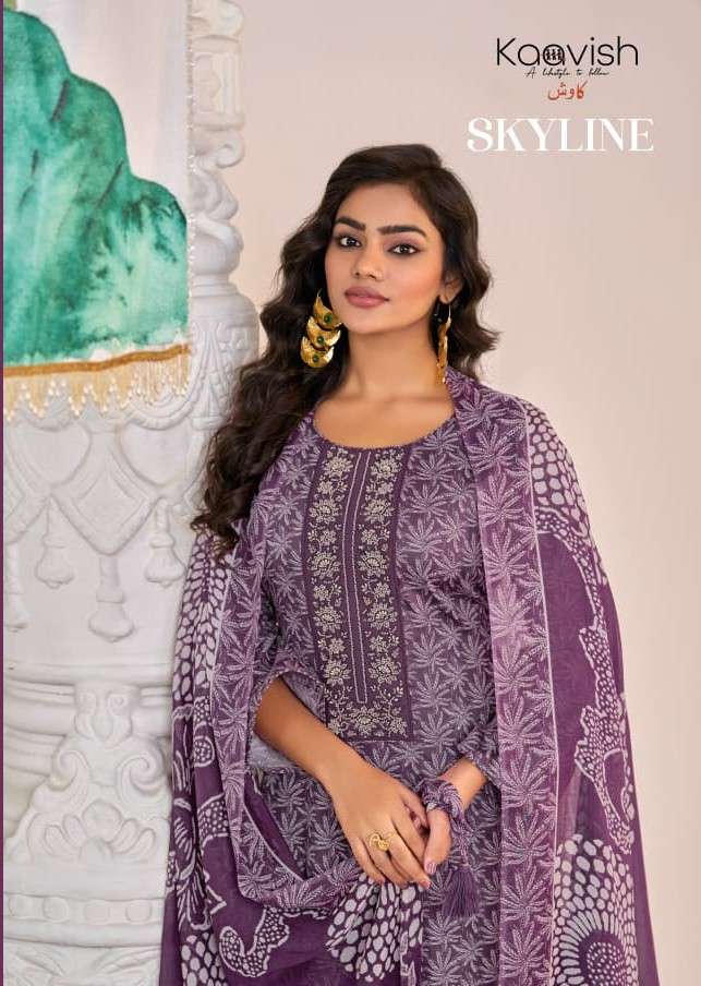 KAAVISH SKYLINE JAAM COTTON DIGITAL PRINTING EMBROIDERY WORK...