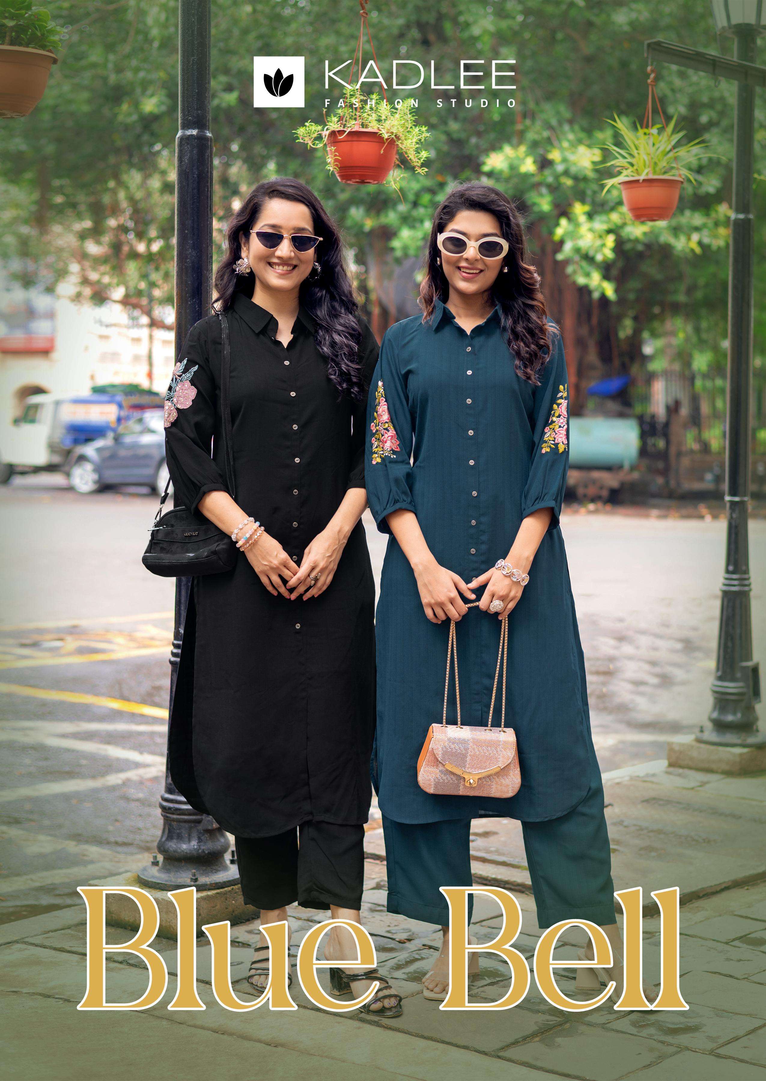 KADLEE BLUE BELL GENTALMEN THREAD WORK KURTI PANT VIRAL CORD...