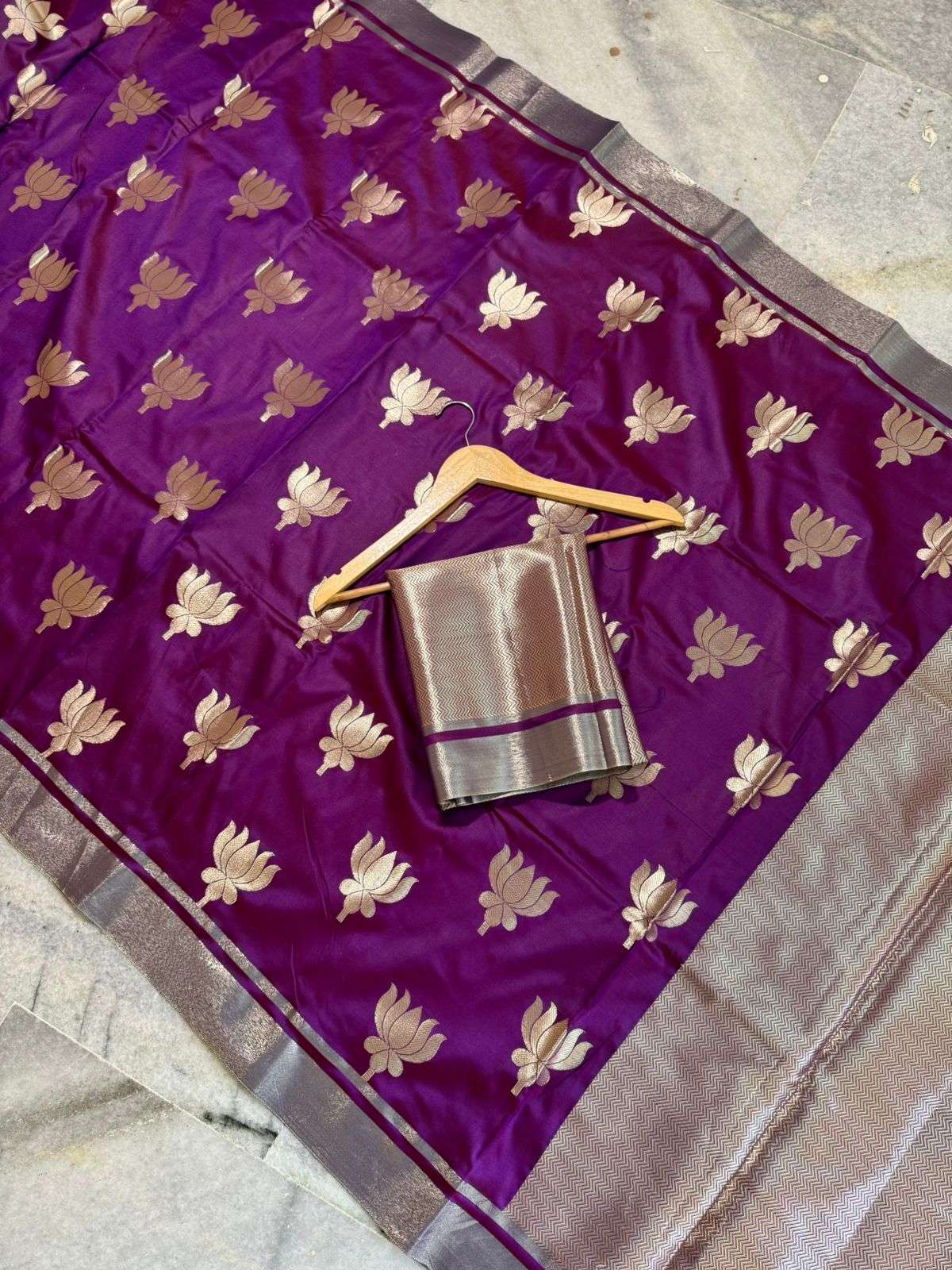 KAJOL LOTUS SUPER AND FANCY BANARASI SOFT KATAAN SILK FABRIC...
