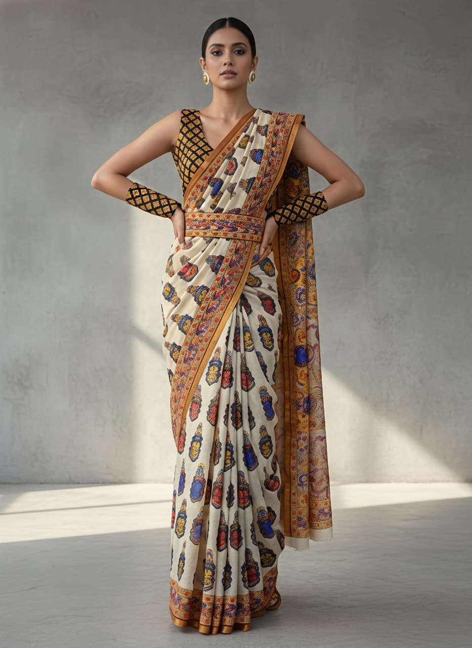 Kathakal Heavy linen blooming with kathakali digital print o...