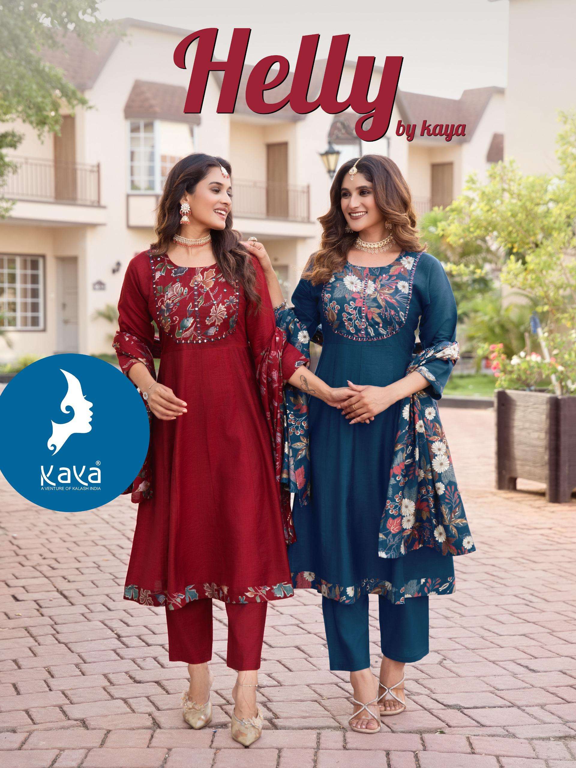 KAYA KURTI HELLY 3 PIECE ANARKALI CONCEPT READYMADE SUIT CAT...