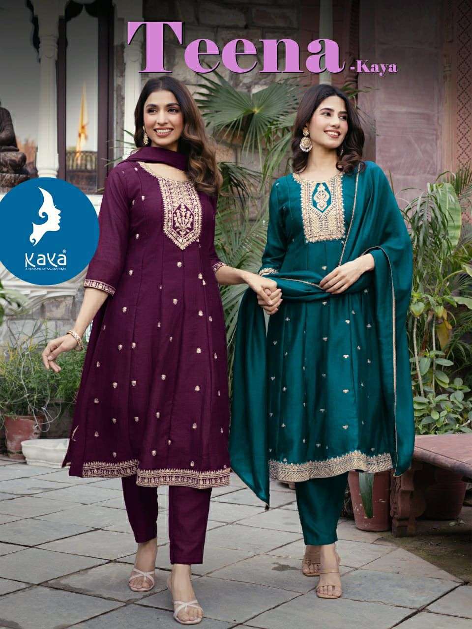 KAYA KURTI TEENA SILK FABRIC READY TO WEAR ANARKALI CONCEPT ...