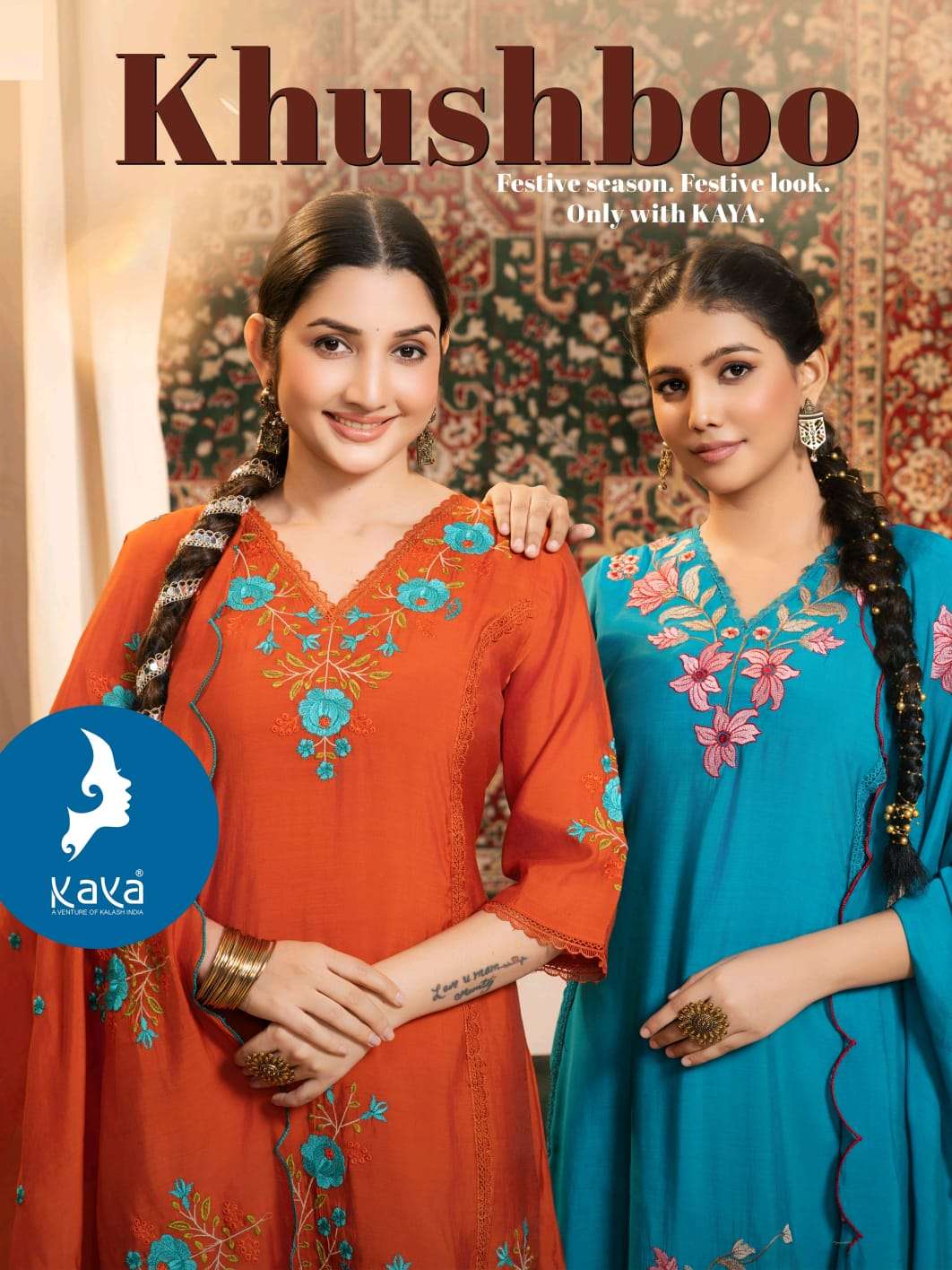 KAYA KURTIS KHUSHBOO INDIAN FESTIVAL SEASON LADIES CLOTH REA...