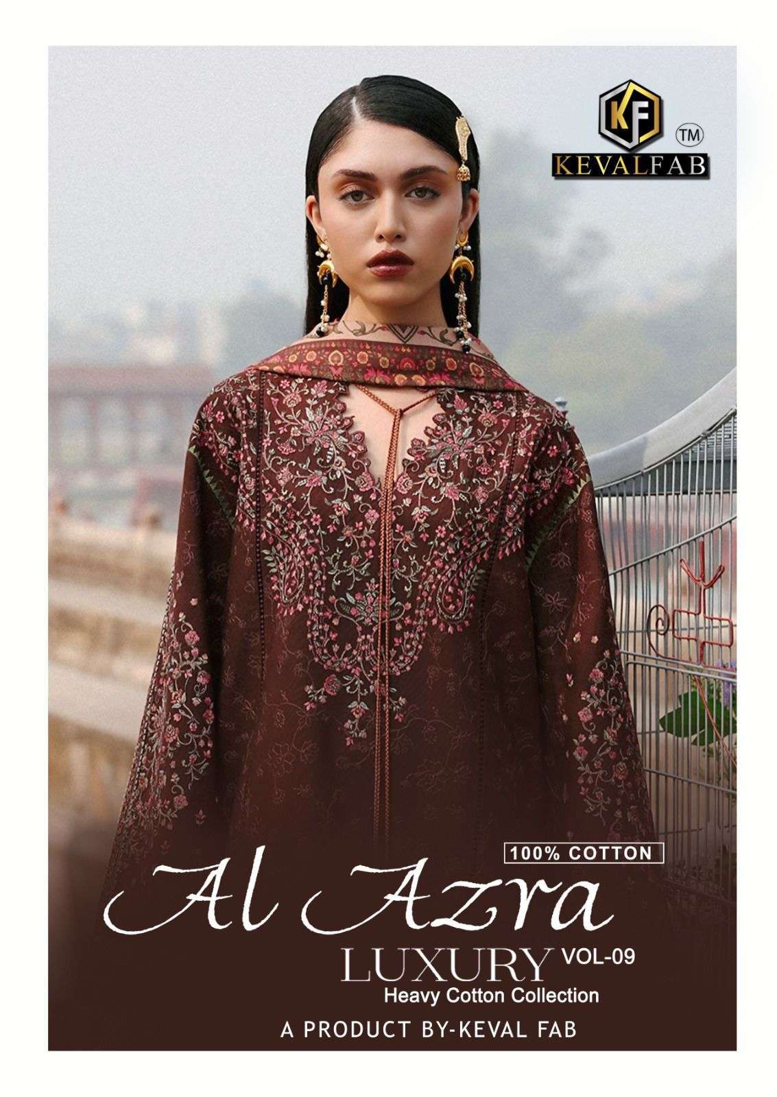 KEVAL FAB AL AZRA VOL 9 PAKISTANI BRAND COTTON SUIT FOR RAMZ...