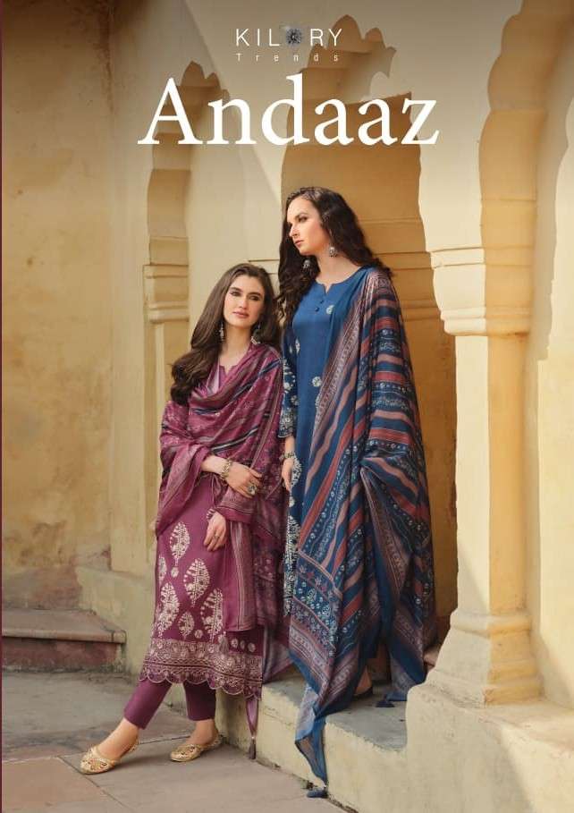 KILORY TRENDS ANDAAZ JAAM COTTON DIGITAL FOIL WORK DAMAN ON ...