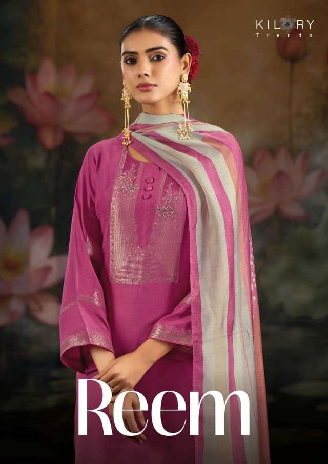 KILORY TRENDS REEM JACQUARD SILK WITH HANDWORK DRESS TRADITI...