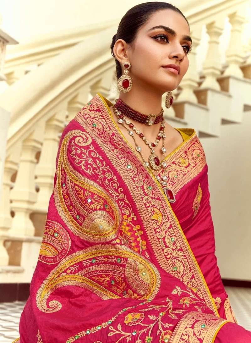 KIMORA ALANKAR DOLA SILK BEAUTIFUL WORK SAREE WITH WEAVING W...
