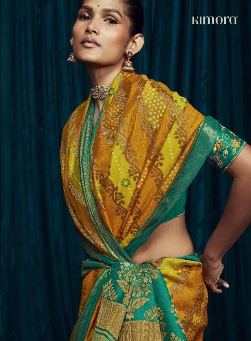 KIMORA MEERA HITS SILK DESIGNER WORKET BLOUSE SAREE WEAR WHO...