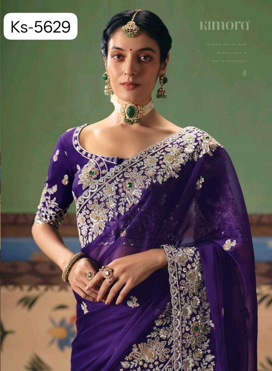 KIMORA SHRINGAR FANCY BASED FABRIC EMBROIDERY BORDER & BOLUS...
