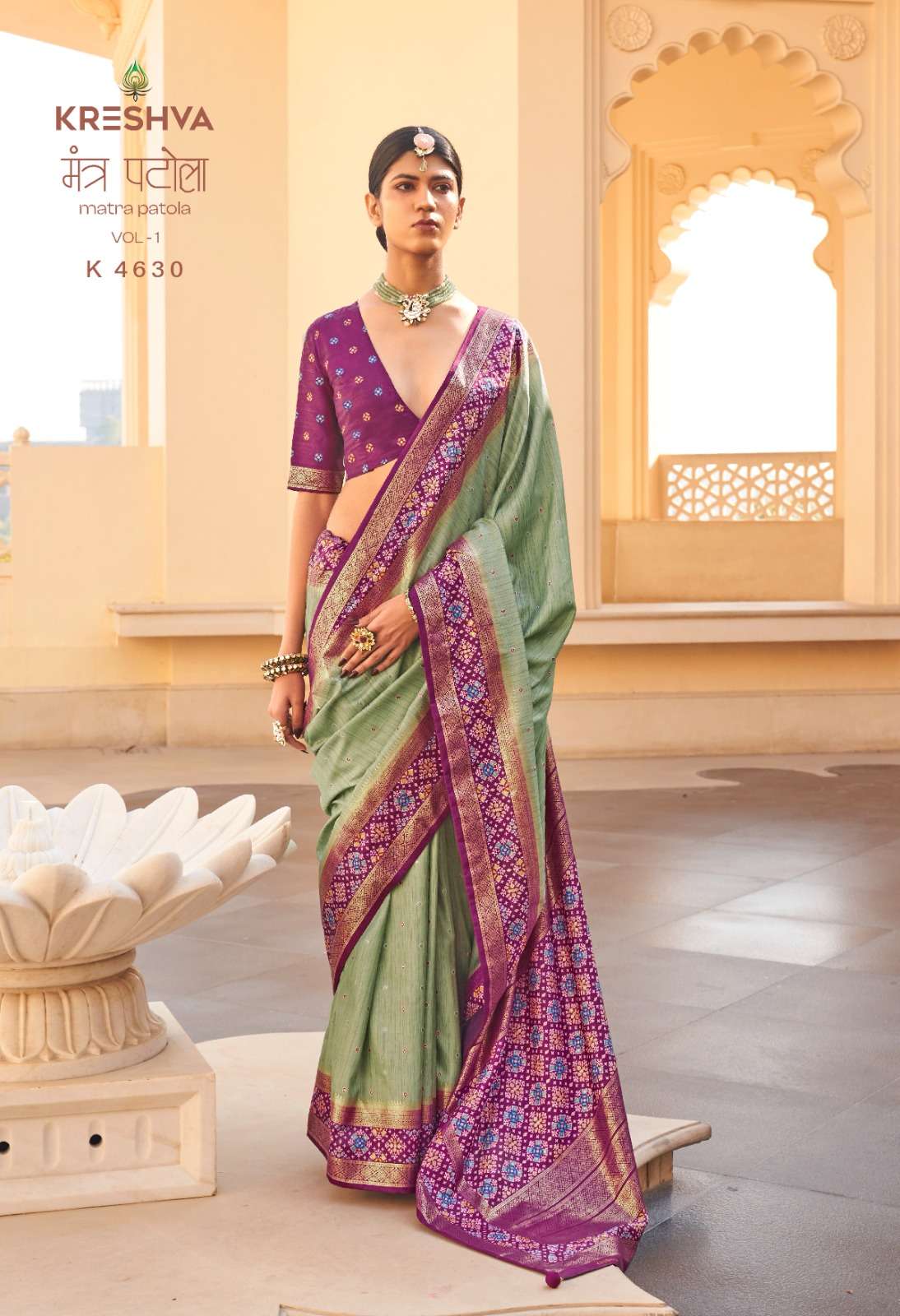 KRESHVA MANTRA PATOLA MERCERIZER SIGMA SILK CLASSIC PATOLA D...