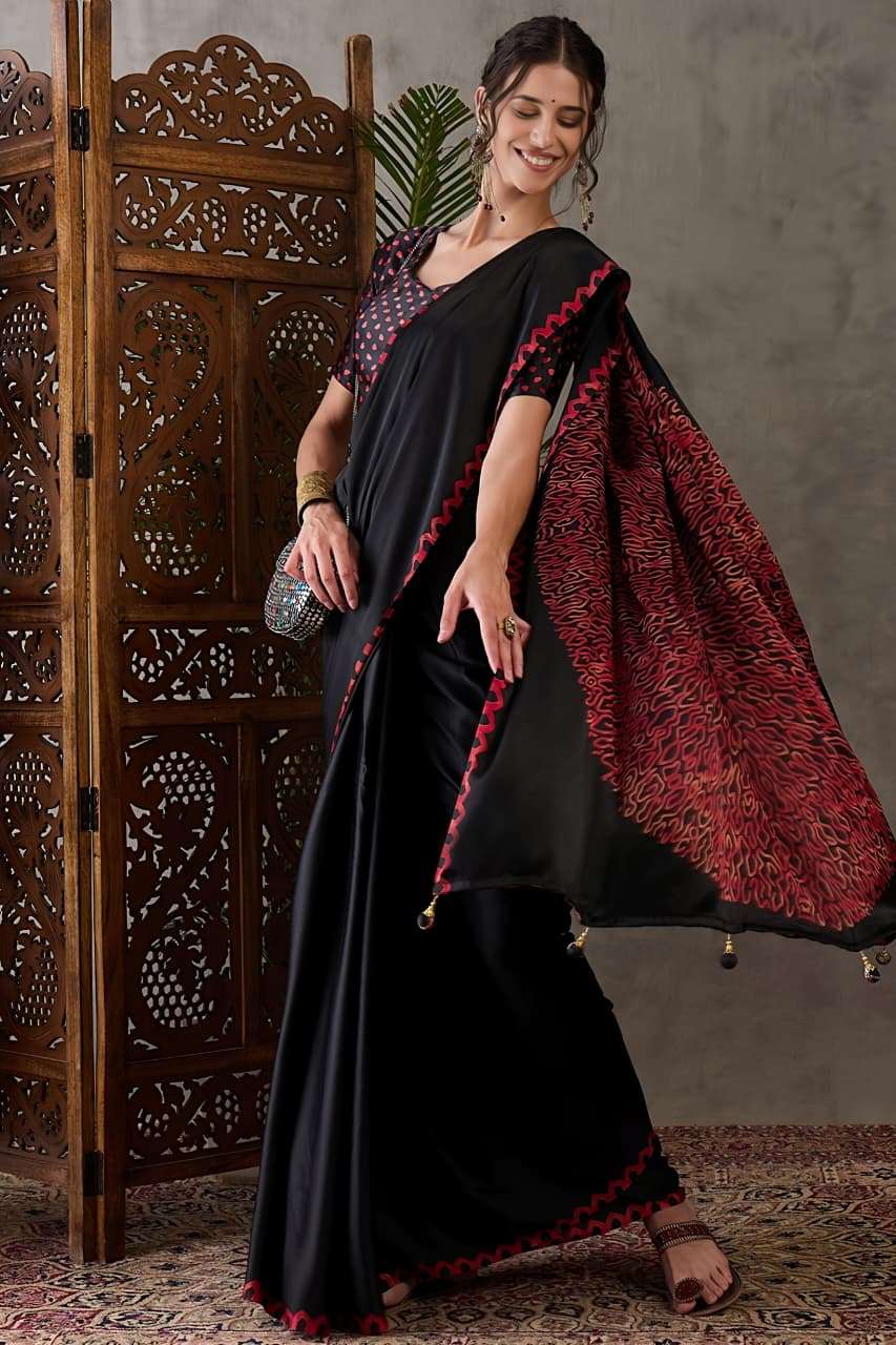 LA ROSA 2 CREPE SILK FABRIC WITH FASHIN LAUNCHED AJARAKH PRI...