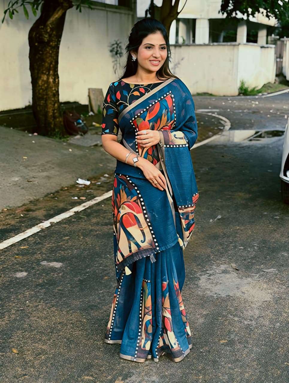  LAXMI GAJANAND ENJOY YOUR MOVE WITH THIS SAREE HEAVY LINEN ...