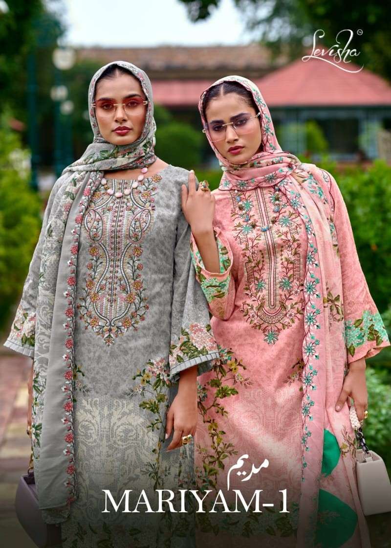 LEVISHA MARIYAM LAWN COTTON PAKSITANI STYLE PRINT DRESS FEMA...
