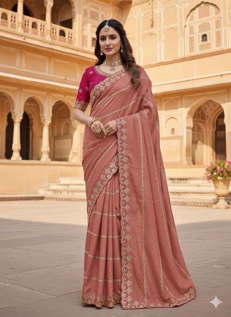 Lustrous color Star georgette fabric with c-pallu work with ...