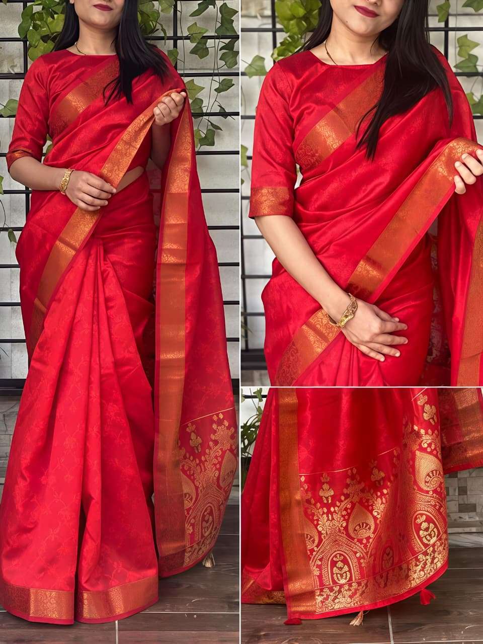maheshwari silk fabric with copper golden weaving jacquard b...
