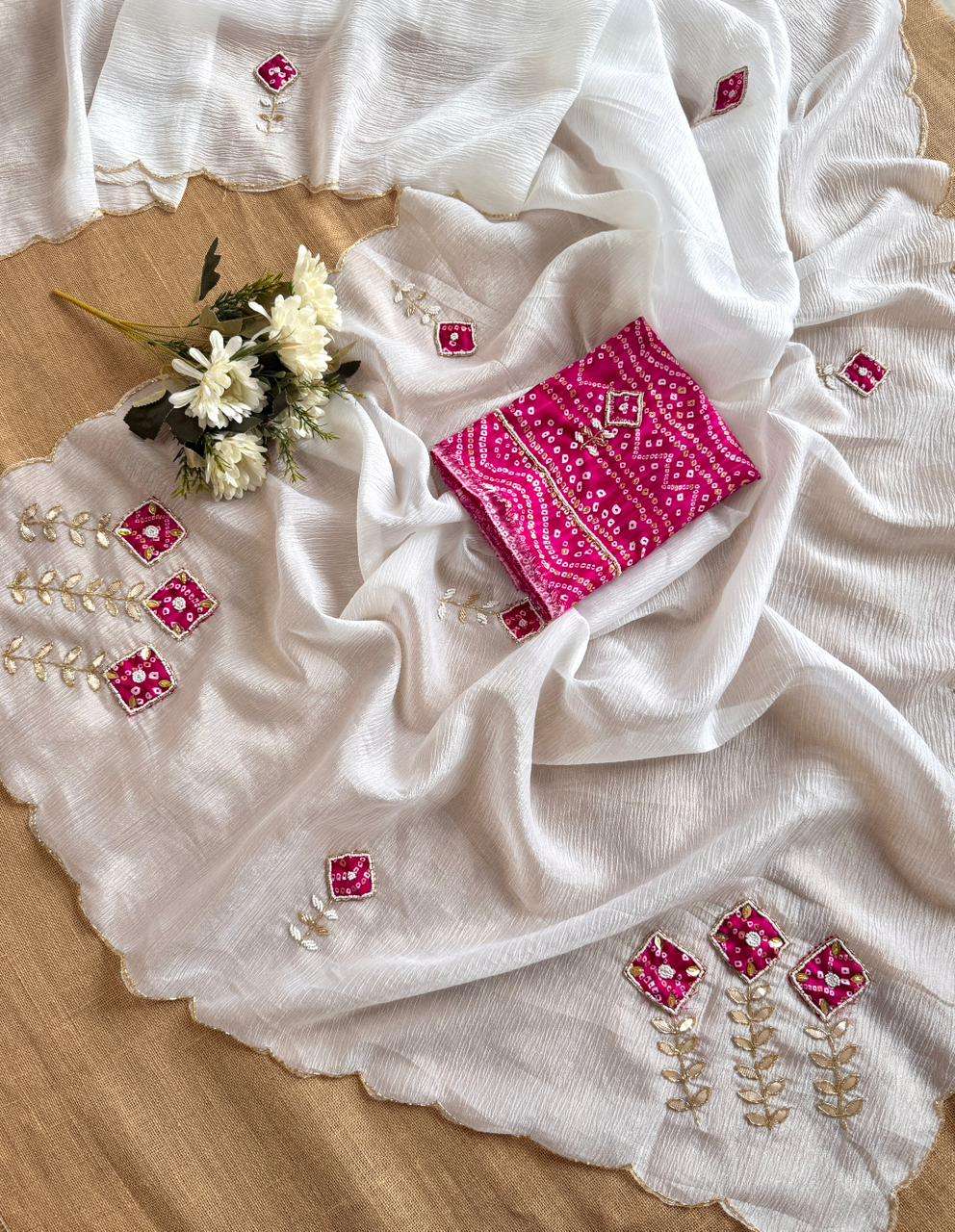 make me special  Pure and classic Crush Georgette Chiffon fa...