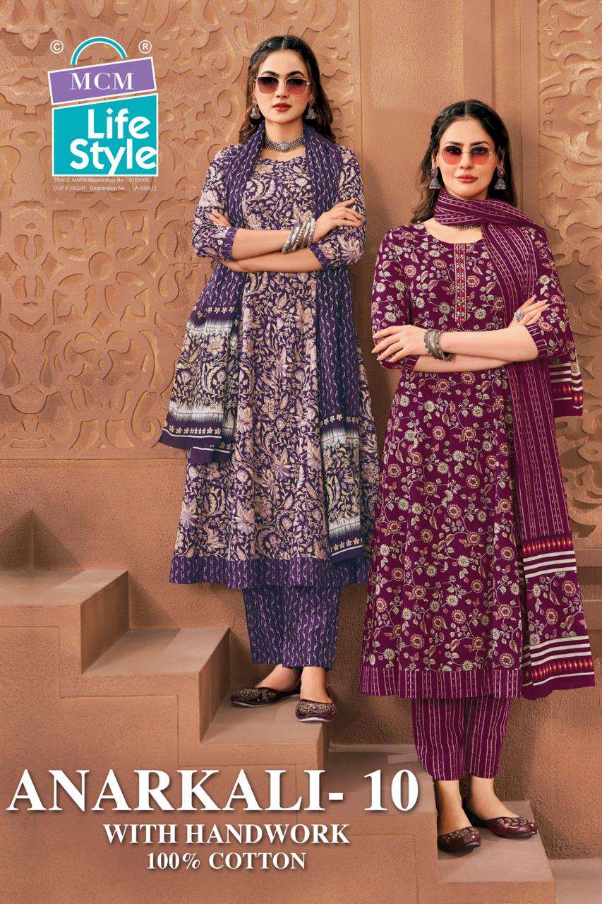 MCM ANARKALI VOL 10 COTTON PRINTED ANARKALI STYLE KURTI SUIT...