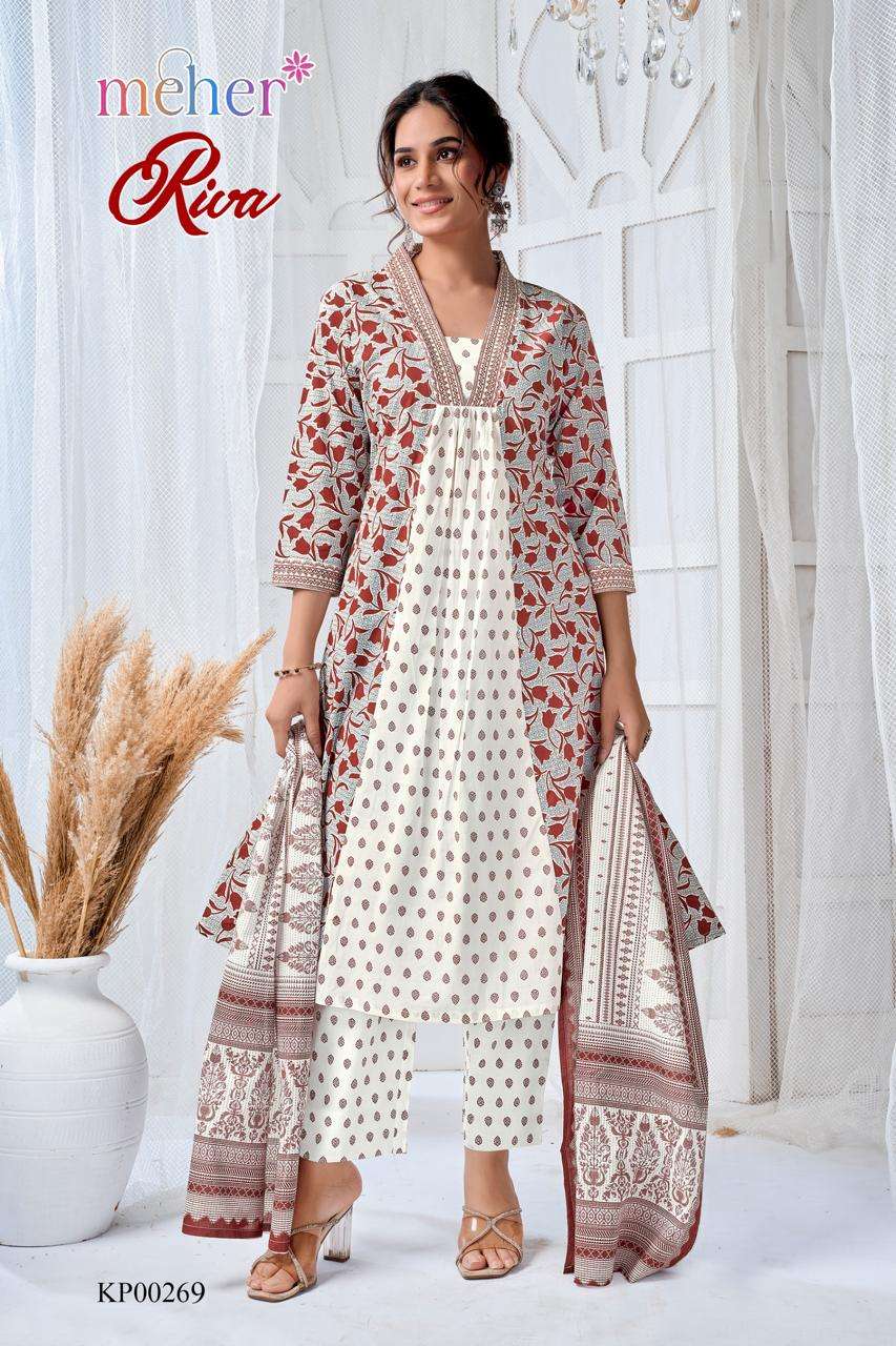 MEHER RIVA FANCY COMFORTABLE COTTON CAMBRIC THREE PIECE SET ...