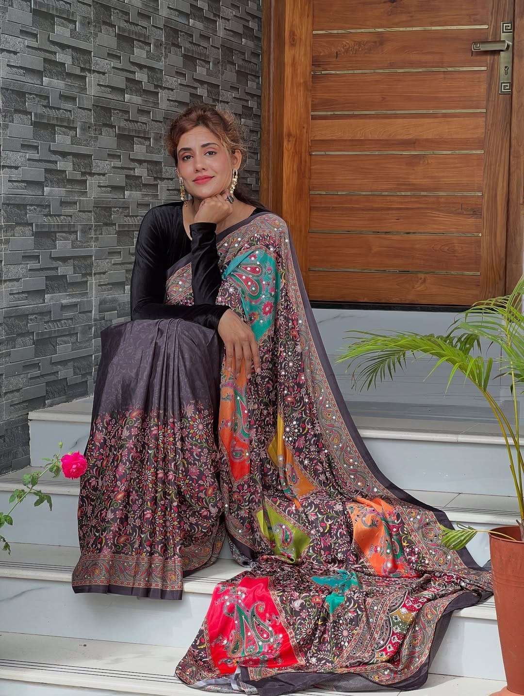MIRROR VOL 12 HEAVY MASLIN FABRIC WITH BANDHEJ DIGITAL WITH ...